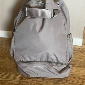 Beyond Yoga Taupe Women's Backpack with Front Zip Pocket